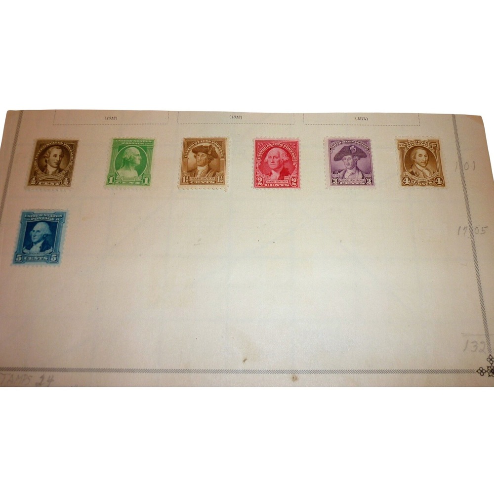 1932 US Postage Stamps George Washington Bicentennial Issue Set 7 Stamps 704-710